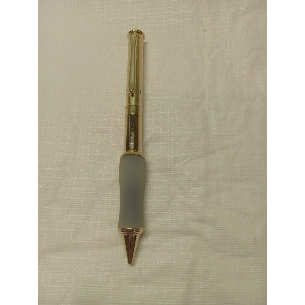 Pierre Cardin Gold Tone Ballpoint Pen Frosted Ergonomic Grip Luxury Stationery